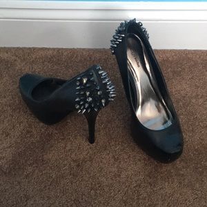 Black spiked heels